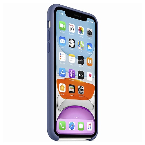 Чехол iPhone 11 Silicone Linen Blue