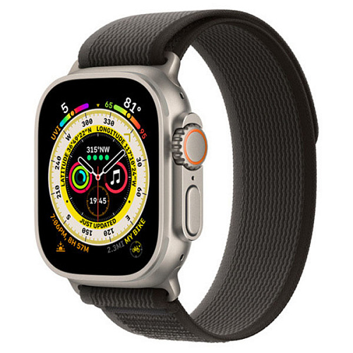 Ремешок Gurdini Trail Loop для Apple Watch 38/40/41мм, черный/серый