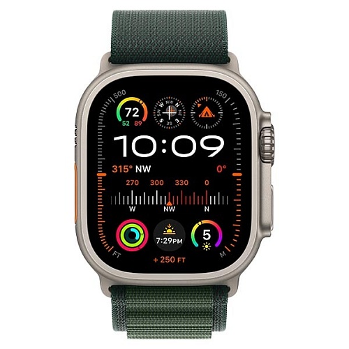 Apple Watch Ultra 2 2024, 49 мм, корпус из титана, Alpine Loop, темно-зеленый, L