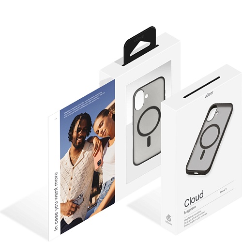 Чехол iPhone 17 uBear Cloud Mag Case, MagSafe, черный