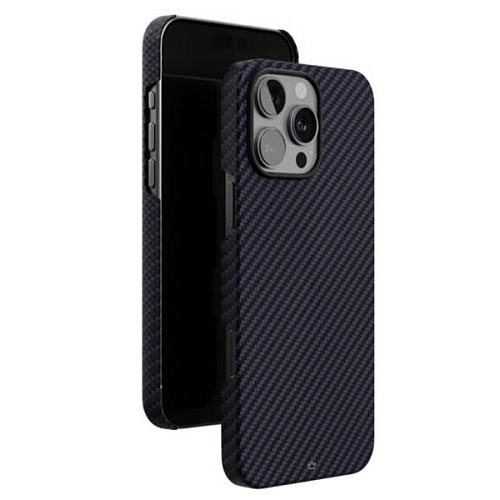 Чехол iPhone 16 Pro "vlp" Kevlar Case MagSafe, темно-синий