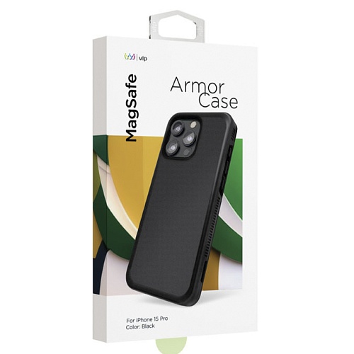Чехол iPhone 15 Pro "vlp" Armor Case MagSafe, черный