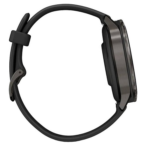 Спортивные часы Garmin Venu 4, 45 мм, корпус графитовый, силиконовый черный ремешок