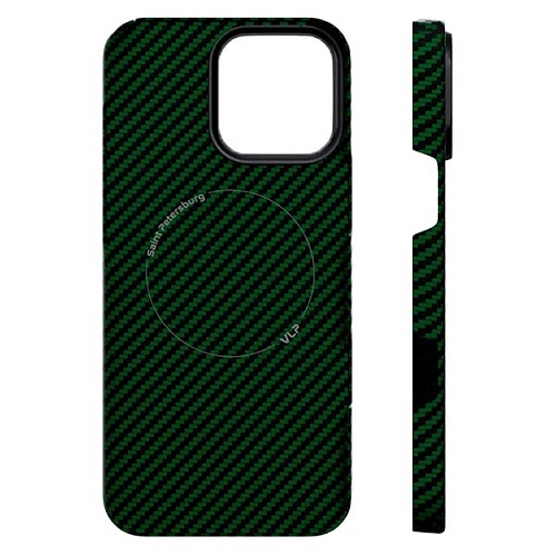 Чехол защитный "vlp" Kevlar Case с MagSafe для iPhone 16 Pro Max, зеленый