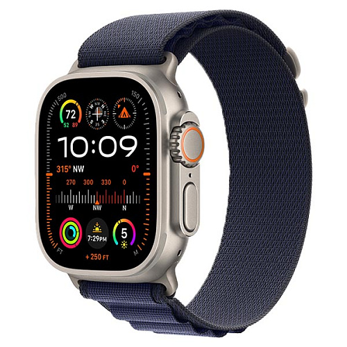 Apple Watch Ultra 2 2024, 49 мм, корпус из титана, Alpine Loop, темно-синий, L