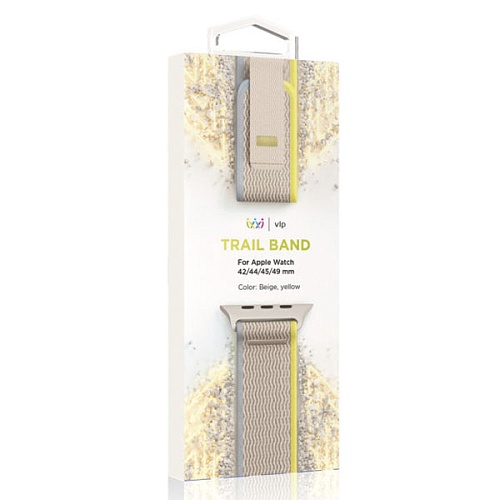 Ремешок нейлоновый Trail Band "vlp" для Apple Watch 42/44/45/49mm, бежевый-желтый
