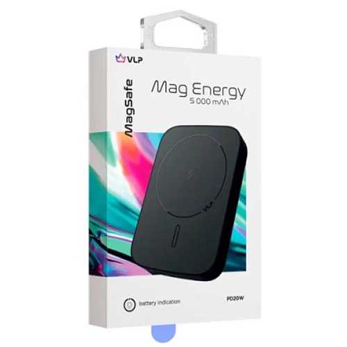 Аккумулятор внешний "vlp" Mag Energy 5000 mAh PD20W, USB-C, черный