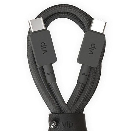 Дата-кабель "vlp" Nylon Cable USB C - USB C, 1.2м, черный