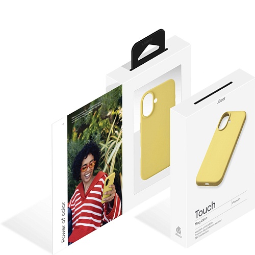 Чехол iPhone 17 uBear Touch Mag Case, MagSafe, светло-желтый