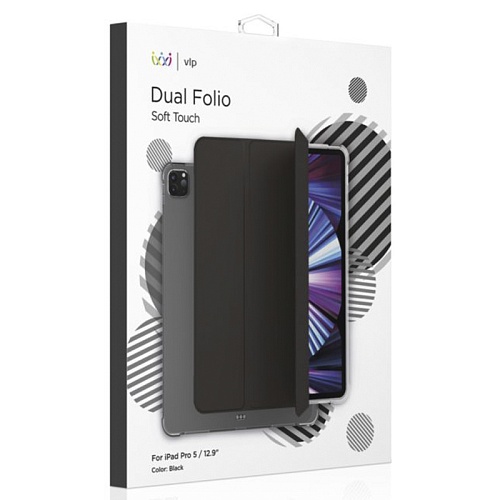 Чехол iPad Pro 2021 (12.9'') "vlp" Dual Folio, черный