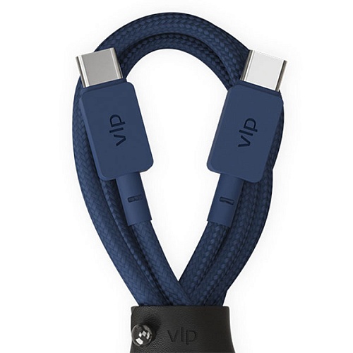 Дата-кабель "vlp" Nylon Cable USB C - USB C, 1.2м, темно-синий