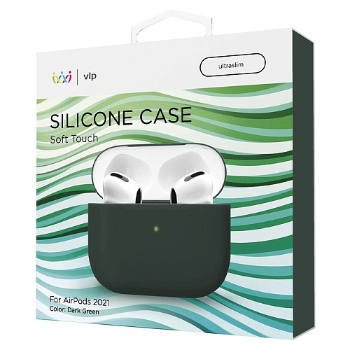 Чехол AirPods 3 "vlp" Soft Touch, темно-зеленый