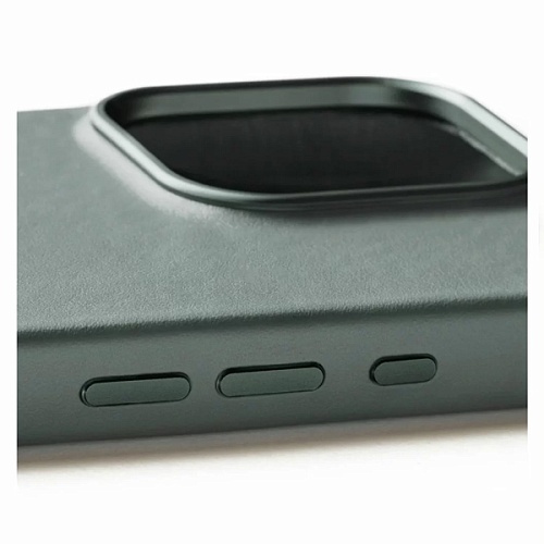 Чехол Mujjo Full Leather Case for iPhone 16 Pro, Green Smoke