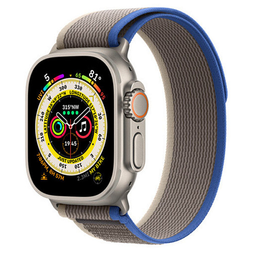 Ремешок Gurdini Trail Loop для Apple Watch 38/40/41мм, синий/серый