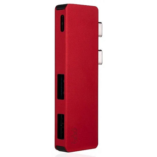 Хаб мультипортовый "vlp" Type-C 3 в 1, красный