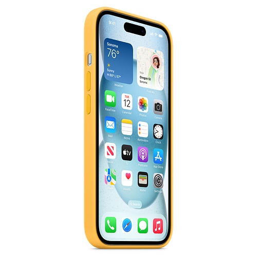 Чехол iPhone 15 Apple Silicone Case MagSafe Sunshine