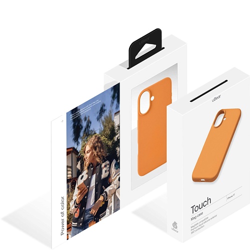 Чехол iPhone 17 uBear Touch Mag Case, MagSafe, оранжевый