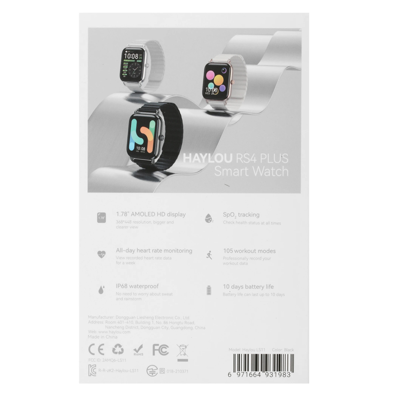 CMF Умные Часы Xiaomi Haylou RS4 Plus LS11, черный