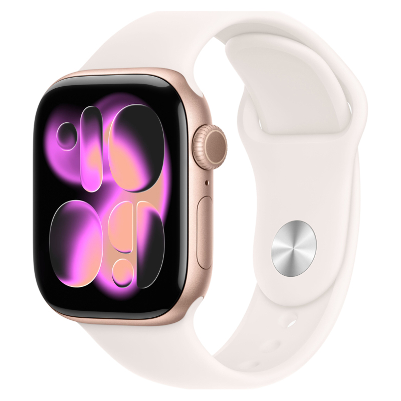 Apple Watch Series 11, 42 мм, корпус алюминий розовое золото, Sport Band розовые румяна