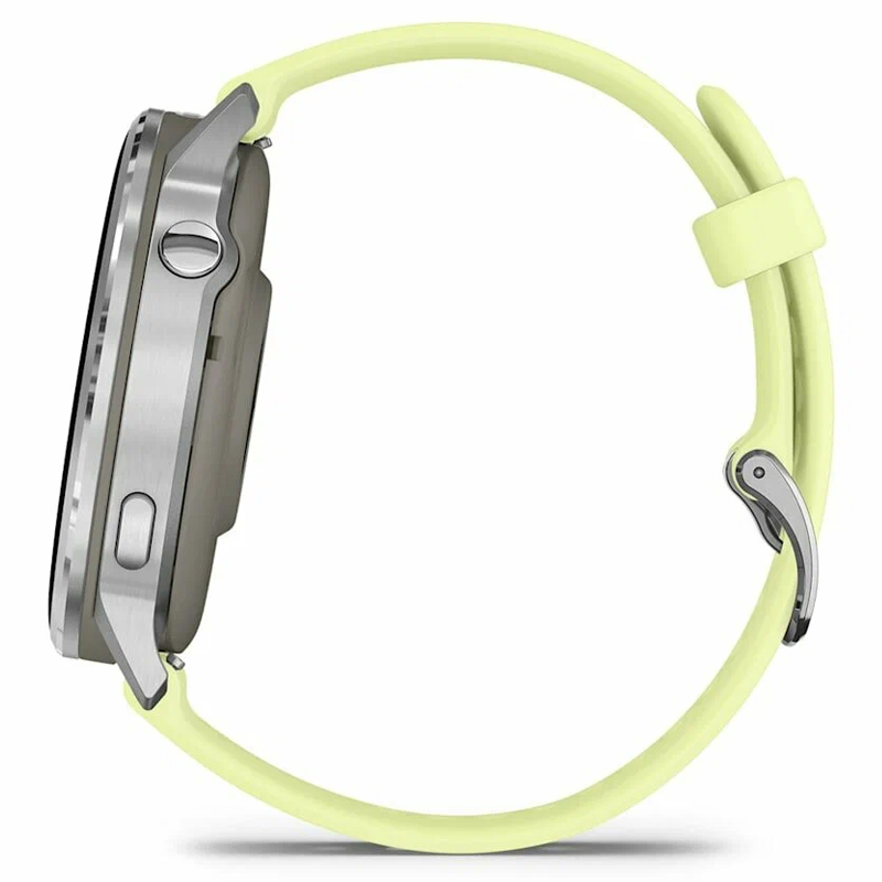 CMF Спортивные часы Garmin Venu 4, 45 мм, корпус серебристый, силиконовый лимонный ремешок