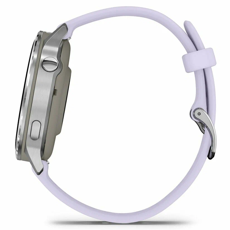 CMF Спортивные часы Garmin Venu 4, 41 мм, корпус серебристый, силиконовый сиреневый ремешок
