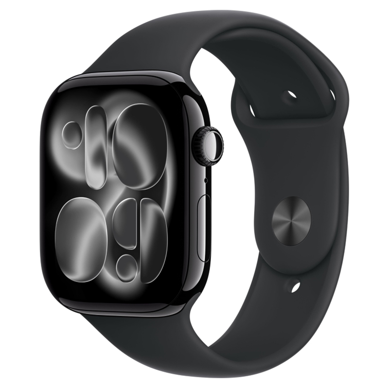 Apple Watch Series 11, 42 мм, корпус алюминий черный оникс, Sport Band черный