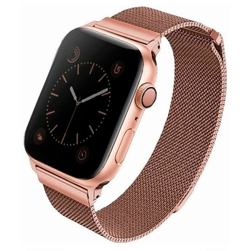 Ремешок Apple Watch 41/40/38mm Uniq Dante Strap Mesh Steel, розовое золото