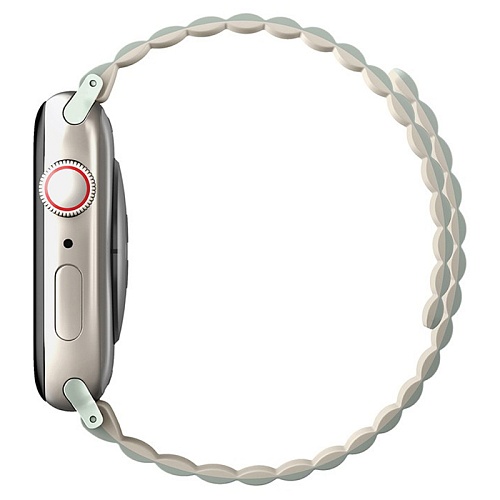 Ремешок Apple Watch 41/40/38mm Uniq Revix reversible Magnetic, зеленый/бежевый