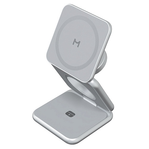 Беспроводное зарядное устройство Magssory Fold Pro 3в1, с MagSafe, совместимое с Qi2, серебристый