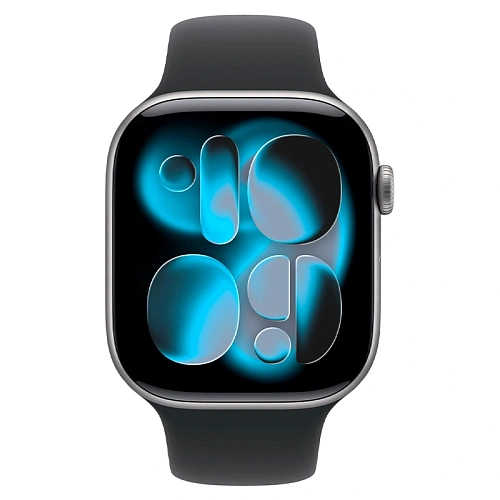 Apple Watch Series 11, 42 мм, корпус алюминий серый космос, Sport Band черный