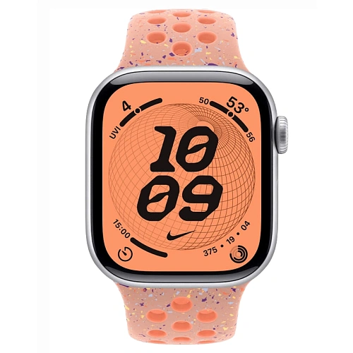Apple Watch Series 11, 42 мм, корпус алюминий серебро, Nike Sport Band, альпийский розовый