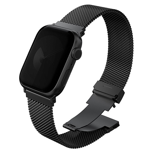 Ремешок Apple Watch 49/46/44mm Uniq Dante PRO Strap Mesh Steel, графитовый черный