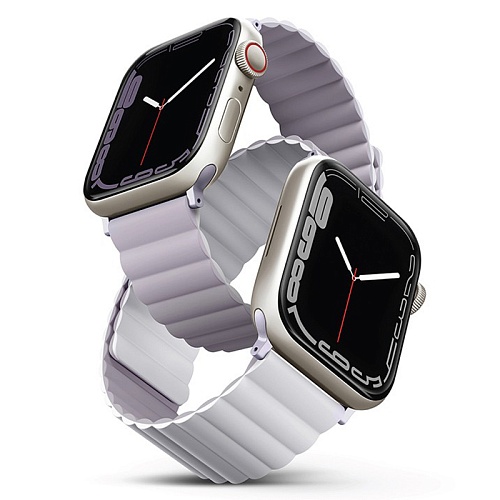 Ремешок Apple Watch 40/41/42mm Uniq Revix reversible Magnetic, фиолетовый/белый