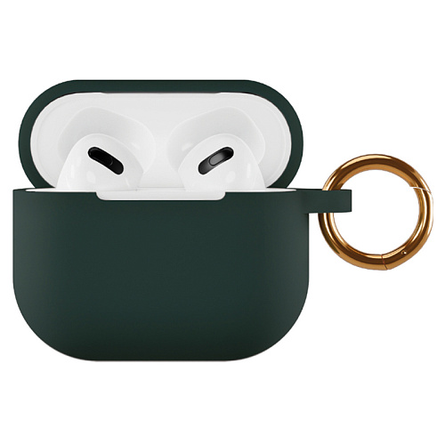 Чехол AirPods 3 "vlp" Soft Touch с кольцом, темно-зеленый