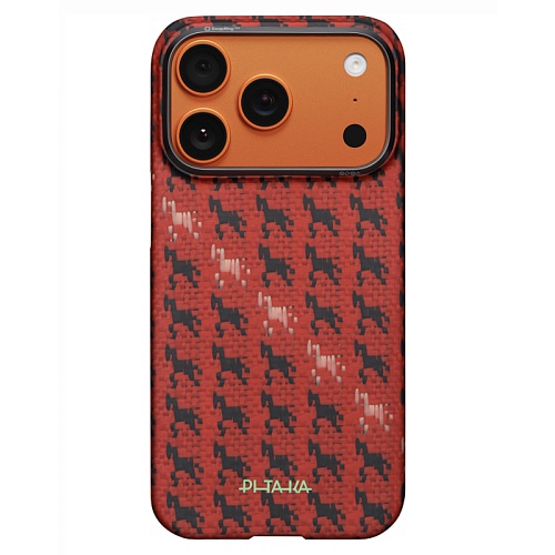 Чехол iPhone 17 Pro Max Pitaka Ultra-Slim Case Happiness Rides, красный