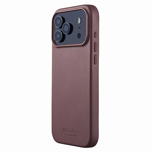 Чехол iPhone 17 Pro Max Mujjo Leather, красная бронза