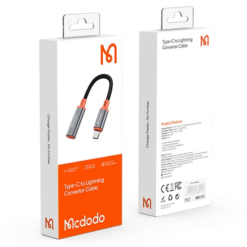 Переходник с Type-C на Lightning, Mcdodo CA-1440, черный