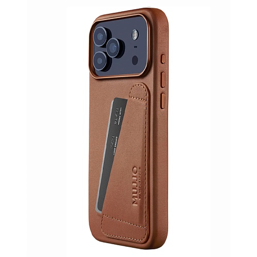 Чехол iPhone 17 Pro Max Mujjo Leather Wallet, песочный