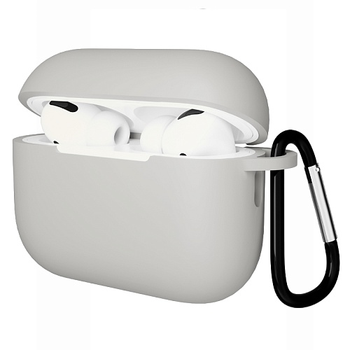 Чехол Для AirPods Pro 3 Gurdini Soft Touch С Карабином, серый