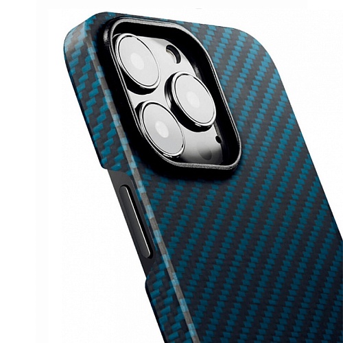 Чехол iPhone 13 Pro Pitaka MagEZ Case 2 карбон, черно-синий