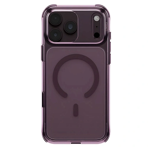 Чехол iPhone 18 Pro/17 Pro Uniq LifePro Xtreme Crystal MagSafe, бургунди