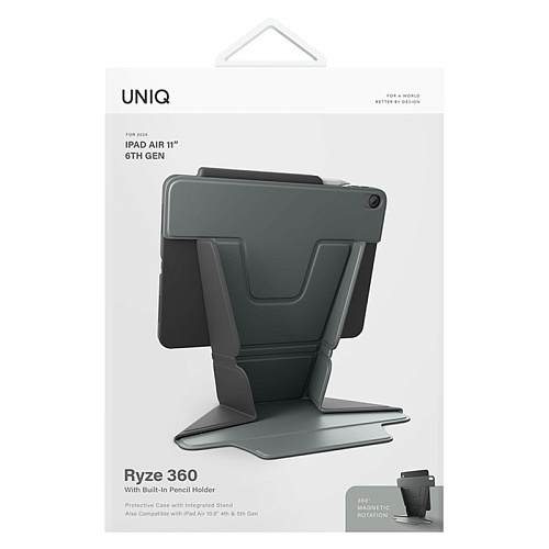 Чехол iPad Air 11 (2024/25) / Air 10.9 (2020/22) Uniq Ryze 360, серый
