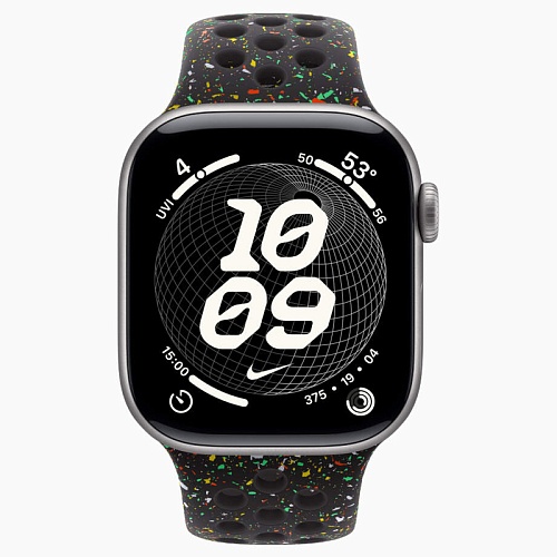 Apple Watch Series 11, 42 мм, корпус алюминий космический серый, Nike Sport Band, черный