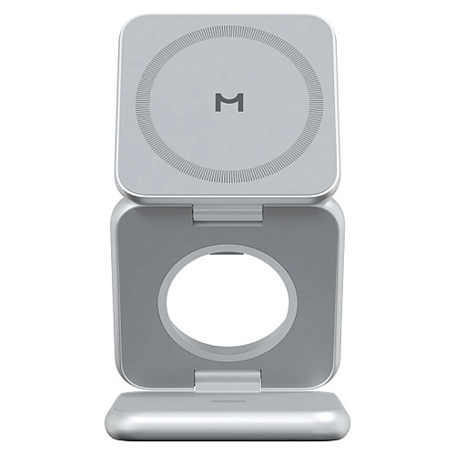 Беспроводное зарядное устройство Magssory Fold Pro 3в1, с MagSafe, совместимое с Qi2, серебристый