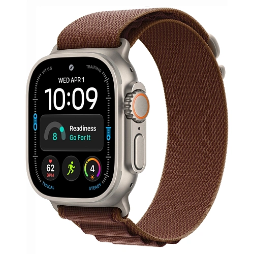 Apple Watch Ultra 4, 49 мм, корпус из натурального титана, Alpine Loop бургунди