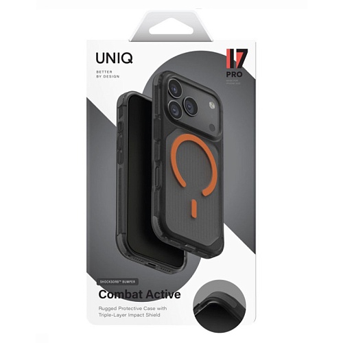 Чехол iPhone 17 Pro Uniq Combat Active Frost, оранжевый