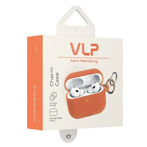 Чехол Для AirPods Pro 3 VLP Charm Case Силиконовый, оранжевый