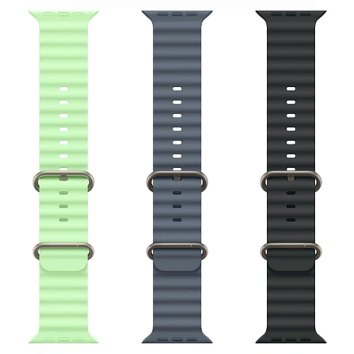 Apple Watch Ultra 3, 49 мм, корпус из натурального титана, Ocean Band синий