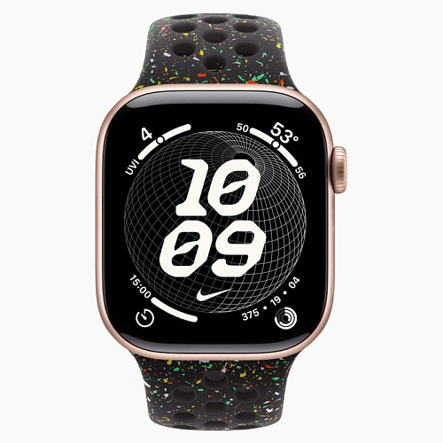 Apple Watch Series 11, 42 мм, корпус алюминий розовое золото, Nike Sport Band, черный