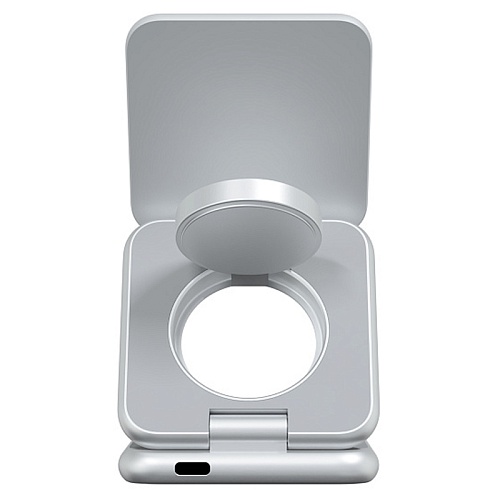 Беспроводное зарядное устройство Magssory Fold Pro 3в1, с MagSafe, совместимое с Qi2, серебристый